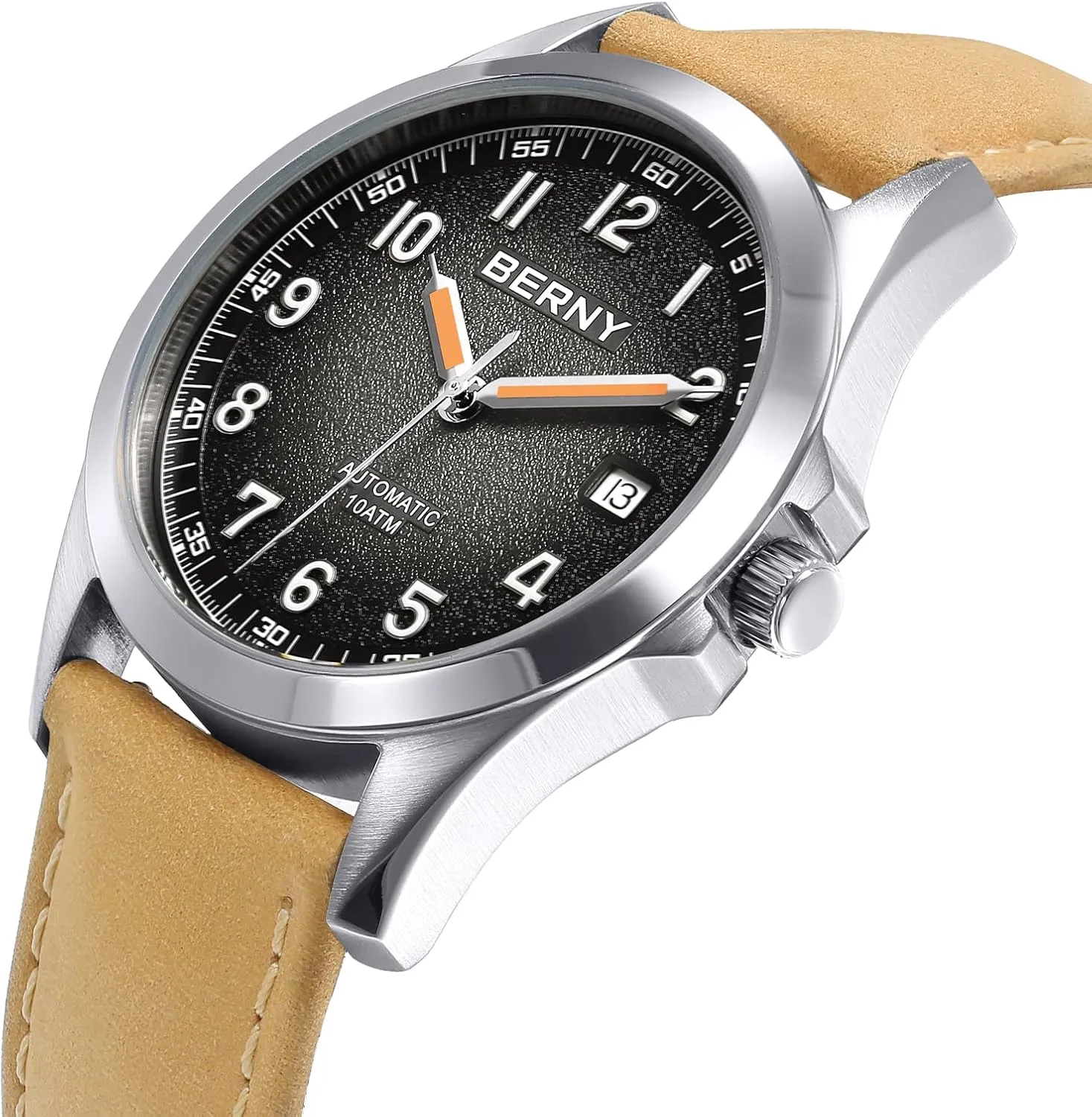 axe generate unknown Automatic Watch for Men Seagull ST2130 Mechanical Wristwatches Leather Strap Luminous Waterproof 10ATM Sapphire Glass Scratch Resistant Mens Watches BERNY Easy Reader 