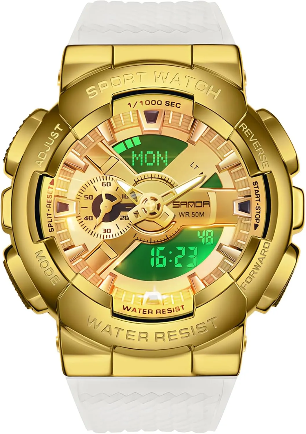 Backlight Outdoor Military Watch MASTOP zest reliever sphere capital Men's Watch Rainbow Color Watches Analog Digital 5ATM Waterproof High Contrast Black Brilliant White Watch Raise Hand 