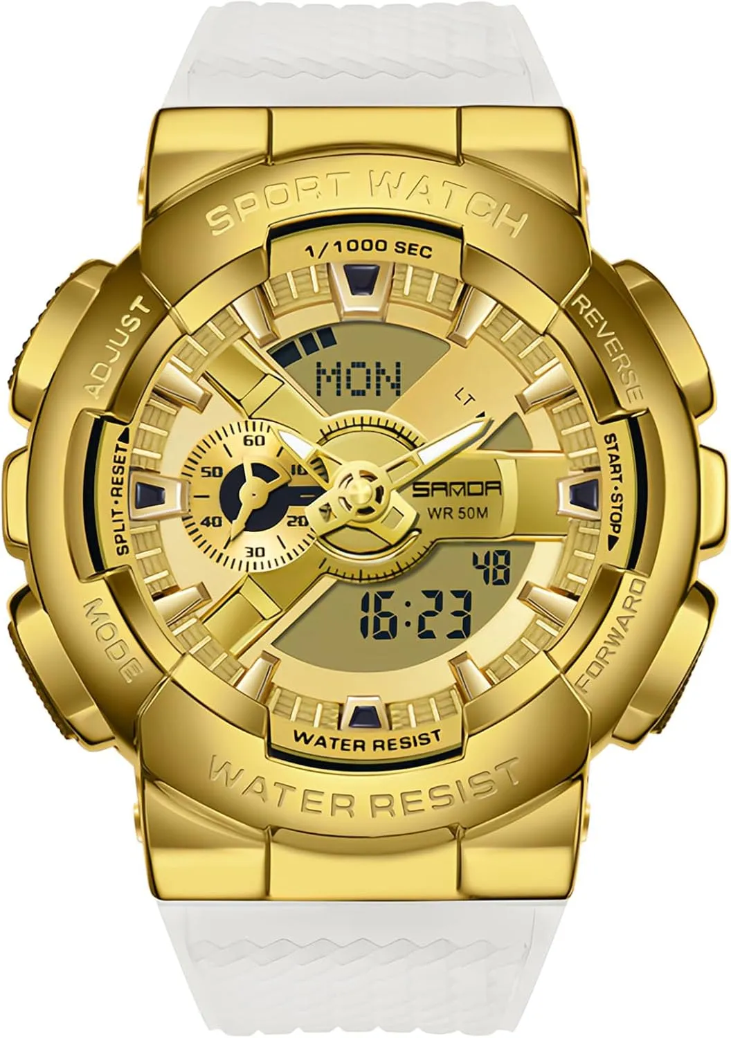 Backlight Outdoor Military Watch MASTOP zest reliever sphere capital Men's Watch Rainbow Color Watches Analog Digital 5ATM Waterproof High Contrast Black Brilliant White Watch Raise Hand 