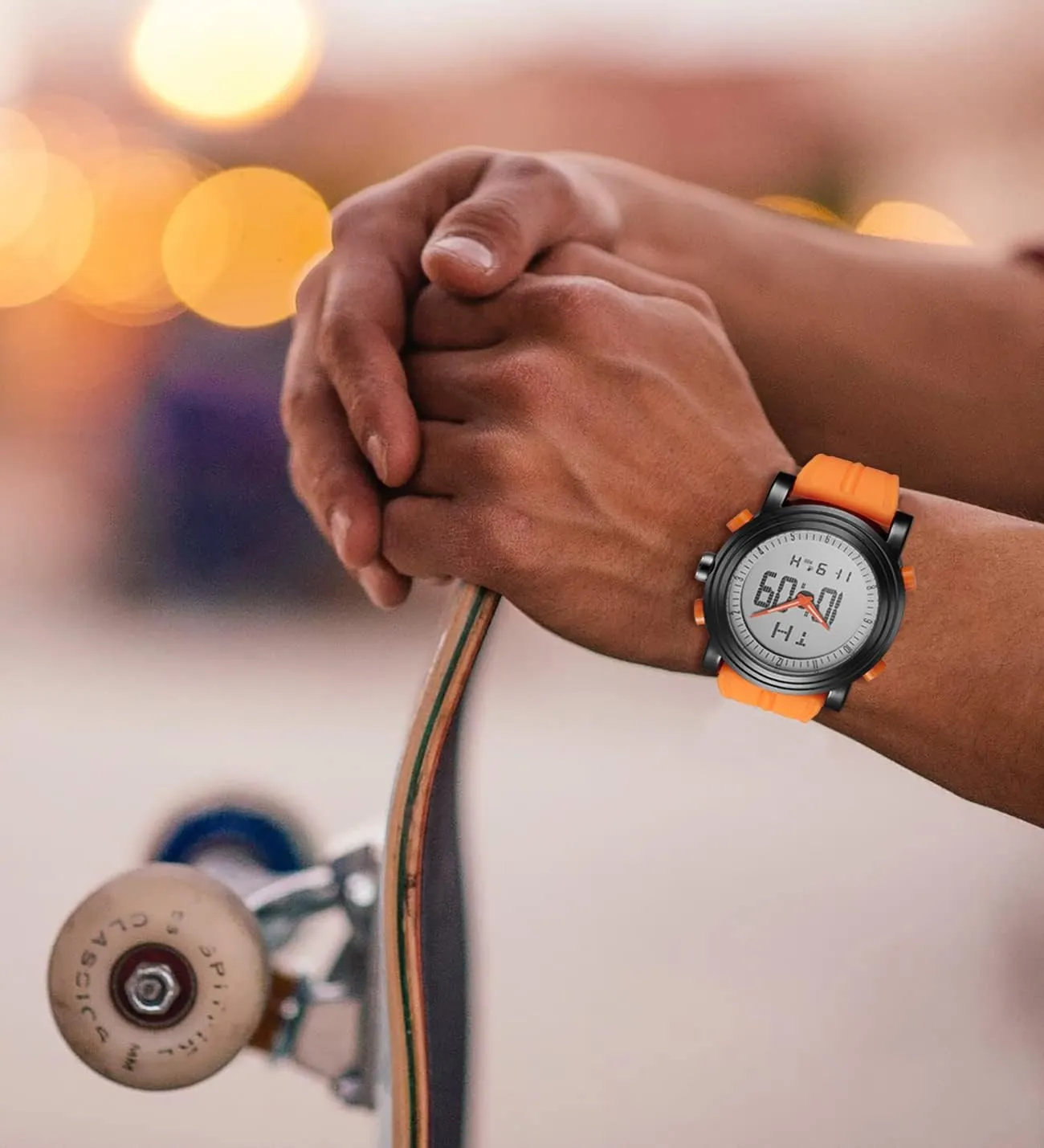 Backlight Rubber Strap BUREI feedback belt maw bunch Mens Analog Digital Sport Watches with Alarm Stopwatch LED 