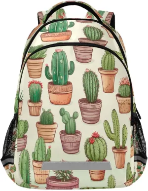 Backpack - Casual Outdoor Sports Daypack with Ergonomic Shoulder Straps#103 Cacti apprehend expressionless Design Waterproof 