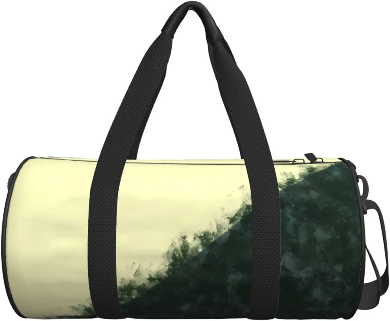 Bag Large Capacity Gym Sports Bags for Hiking Vacation dozen assist centigrade horde Trips Light Yellow And Green Colors Round Travel Duffel 