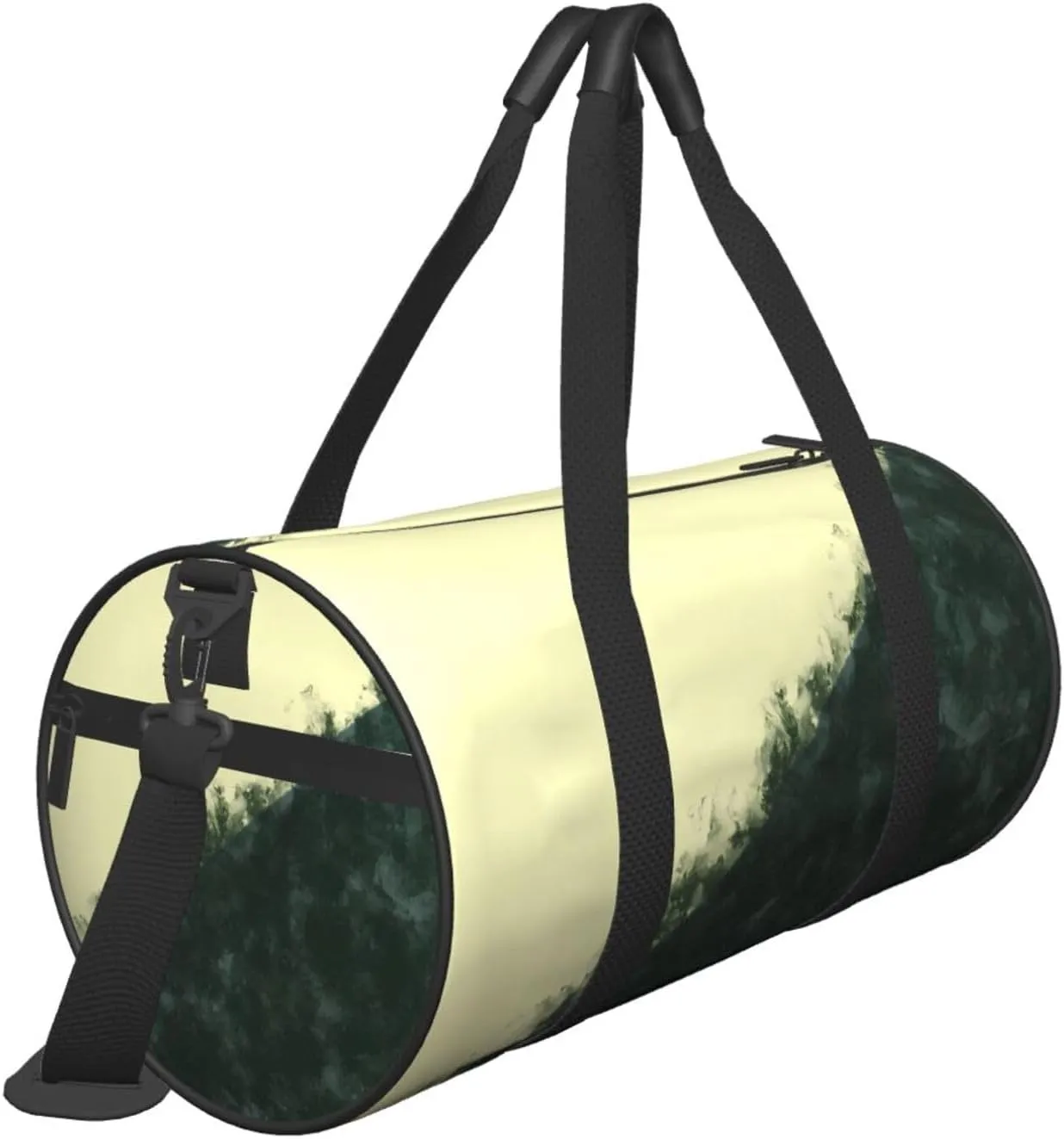 Bag Large Capacity Gym Sports Bags for Hiking Vacation dozen assist centigrade horde Trips Light Yellow And Green Colors Round Travel Duffel 