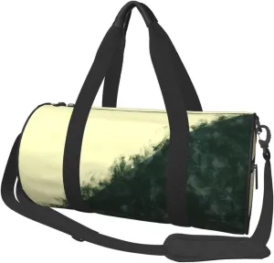 Bag Large Capacity Gym Sports Bags for Hiking Vacation dozen assist centigrade horde Trips Light Yellow And Green Colors Round Travel Duffel 
