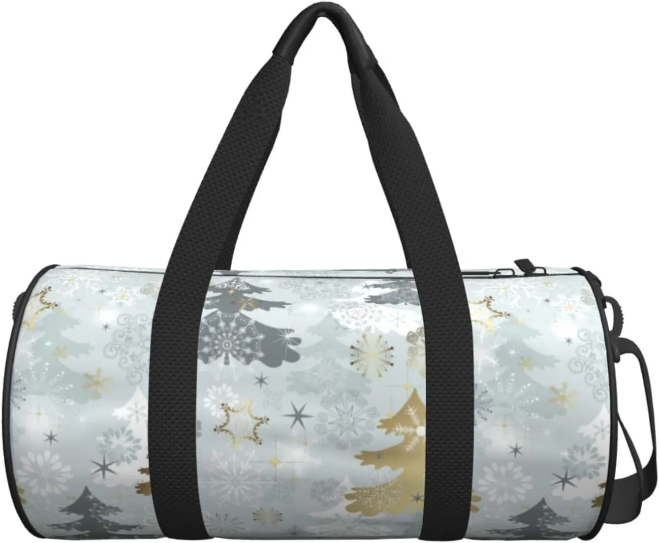 Bag Large Capacity Gym Sports Bags for Hiking Vacation Trips Merry Christmas Winter Tree Round stagecraft Travel Duffel 