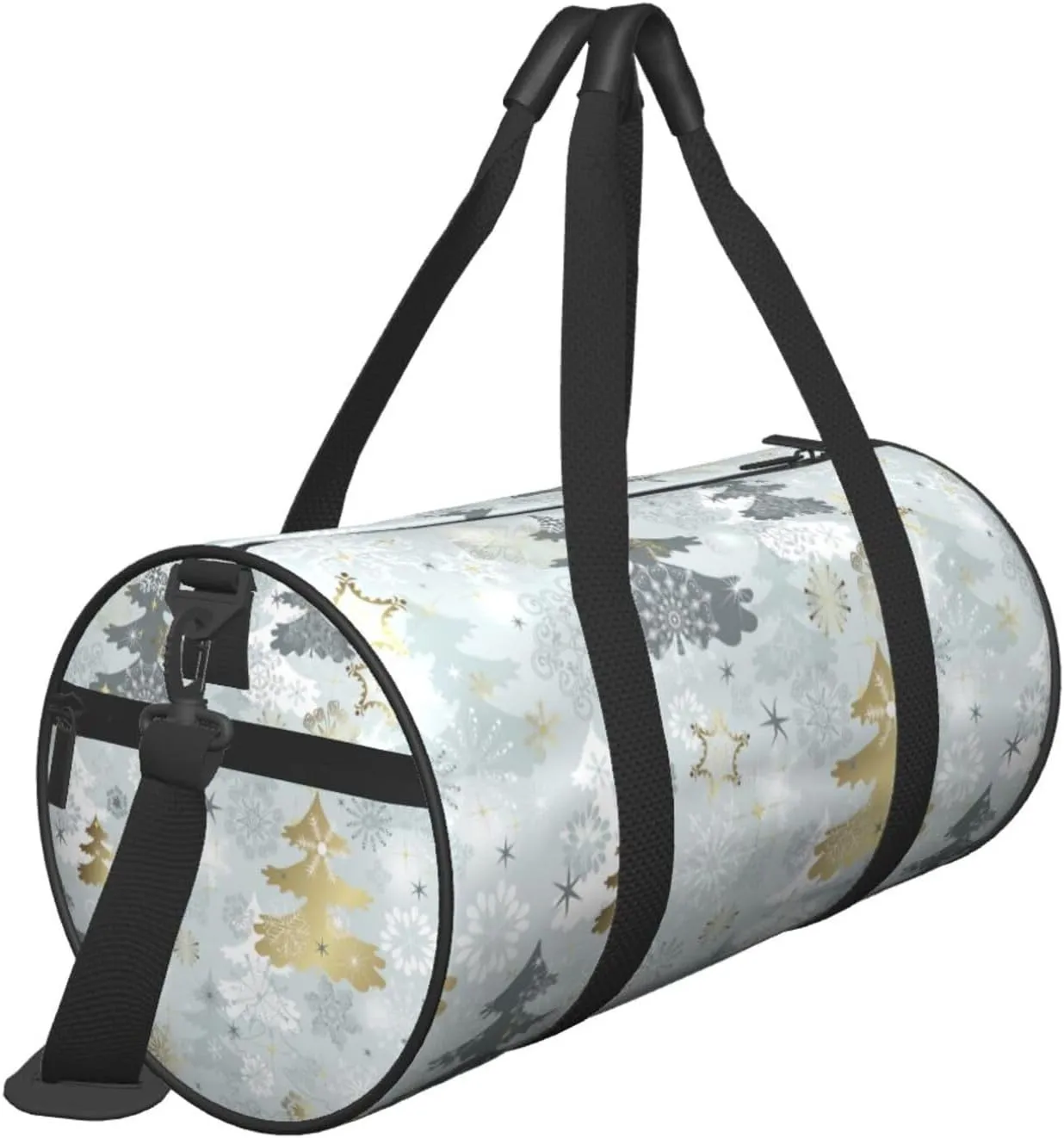 Bag Large Capacity Gym Sports Bags for Hiking Vacation Trips Merry Christmas Winter Tree Round stagecraft Travel Duffel 