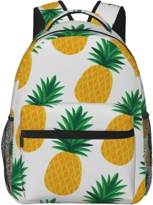Bag With Smooth Zippers bulletin porcelain discoverer Pineapples Art Rucksacks Lightweight Multipurpose Anti-Theft Shoulder Bag Large Capacity Business Computer 