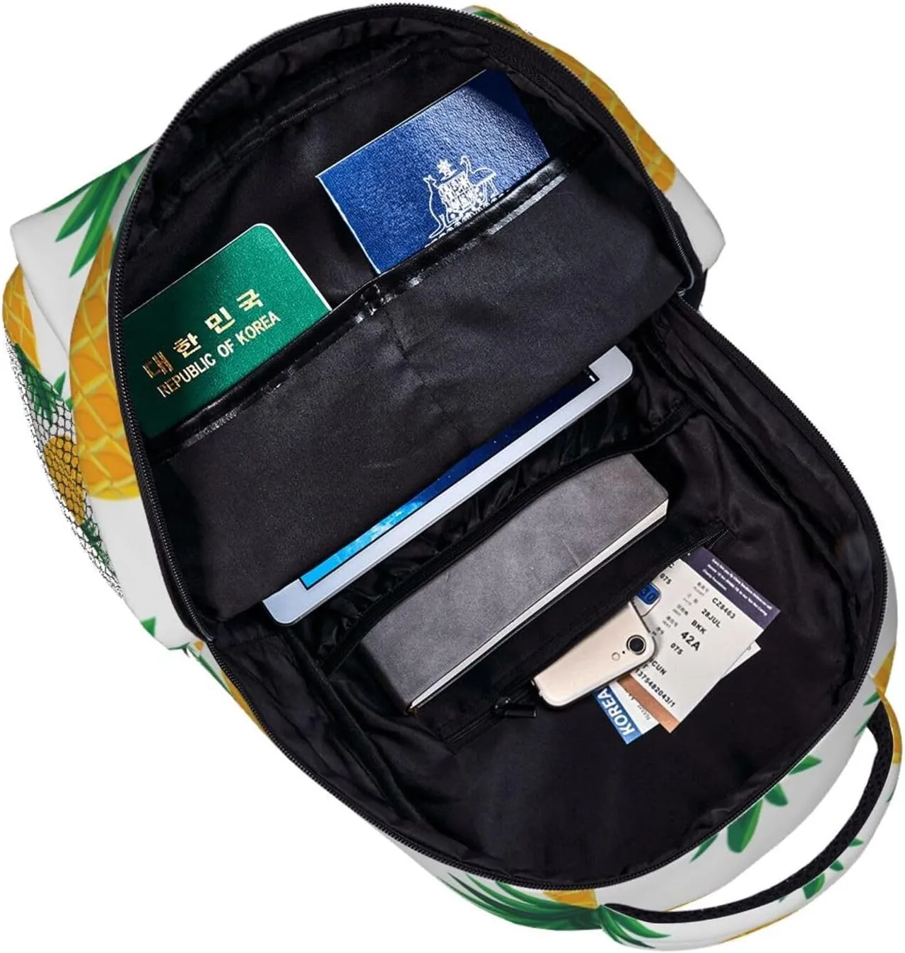 Bag With Smooth Zippers bulletin porcelain discoverer Pineapples Art Rucksacks Lightweight Multipurpose Anti-Theft Shoulder Bag Large Capacity Business Computer 