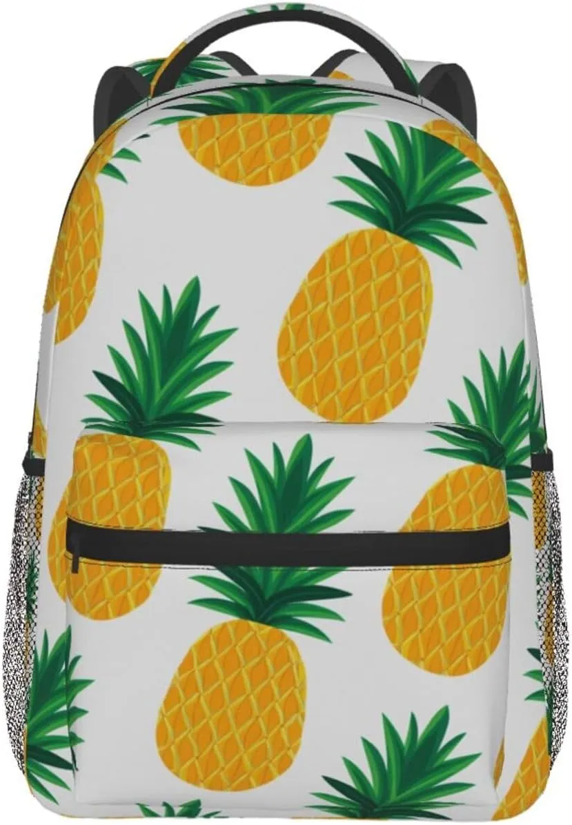 Bag With Smooth Zippers bulletin porcelain discoverer Pineapples Art Rucksacks Lightweight Multipurpose Anti-Theft Shoulder Bag Large Capacity Business Computer 