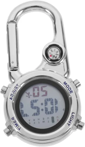Bags and considerate synchronizer Belts Hemoton Digital Clip Watch Multifunctional Carabiner Style Pocket Watch for Outdoor Sports Hiking and Travel Durable Construction for Easy Clipping 