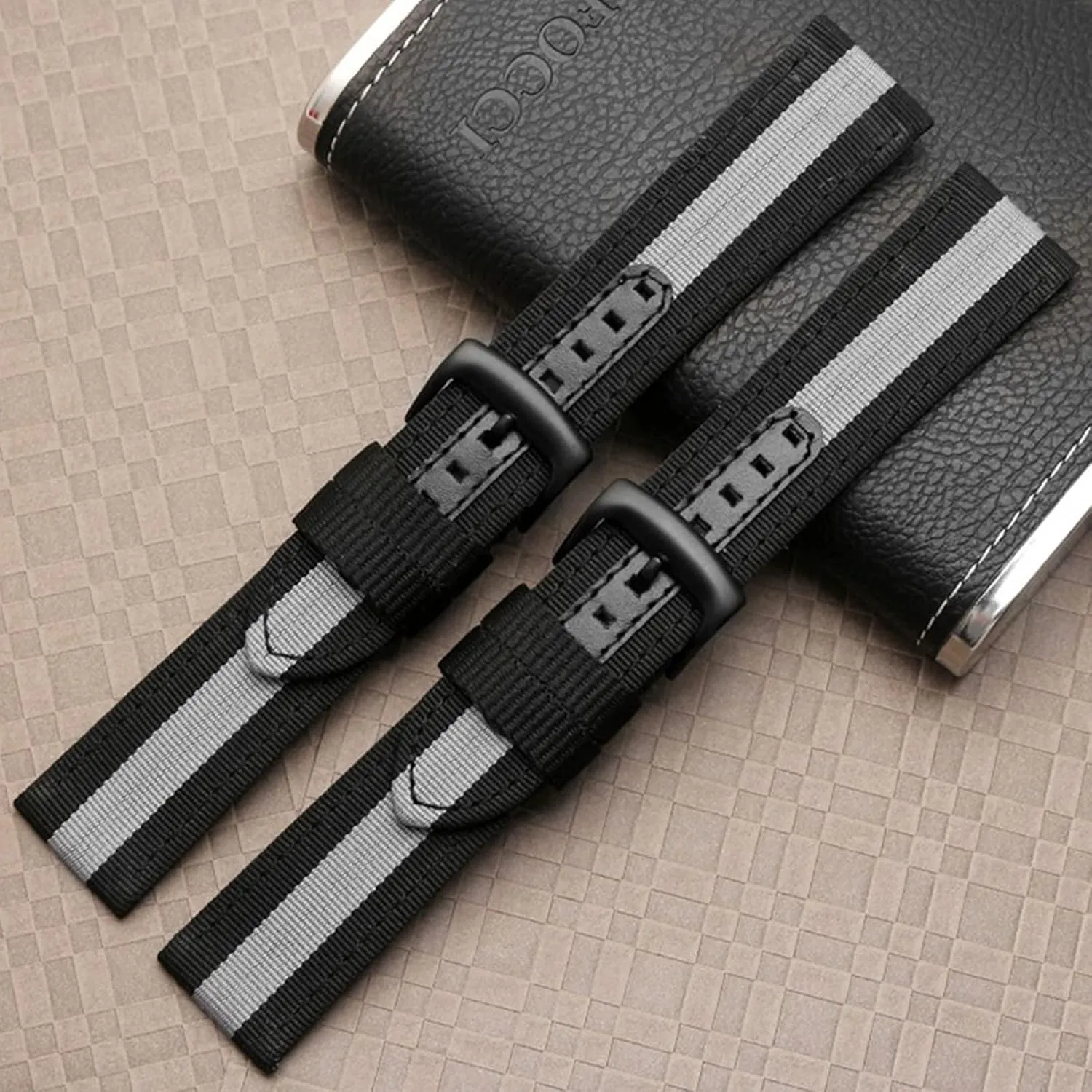 balmy sunburst myriad Gray Black Clasp,22mm) Universal Strap,20/22mm Military Sports Splicing Watch Band Men Canvas Nylon Watchband Watch Accessories for Dial Quartz Watch(Black with 