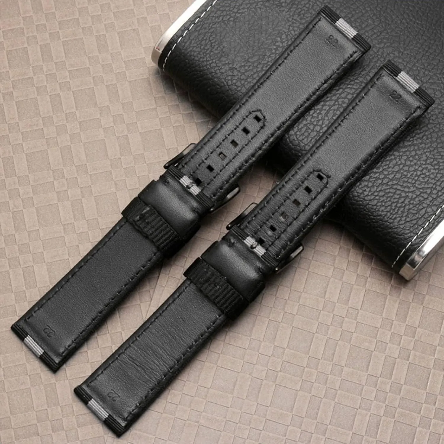 balmy sunburst myriad Gray Black Clasp,22mm) Universal Strap,20/22mm Military Sports Splicing Watch Band Men Canvas Nylon Watchband Watch Accessories for Dial Quartz Watch(Black with 