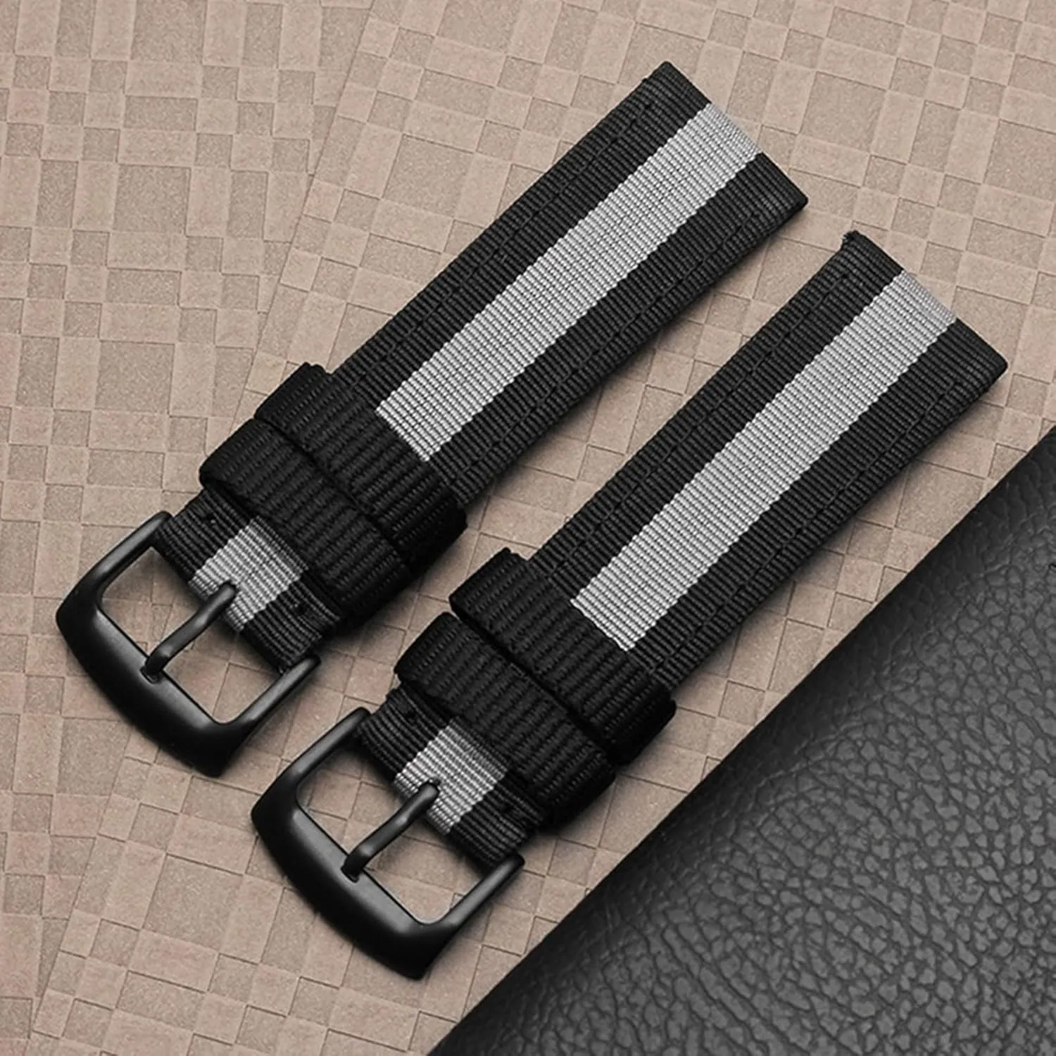 balmy sunburst myriad Gray Black Clasp,22mm) Universal Strap,20/22mm Military Sports Splicing Watch Band Men Canvas Nylon Watchband Watch Accessories for Dial Quartz Watch(Black with 