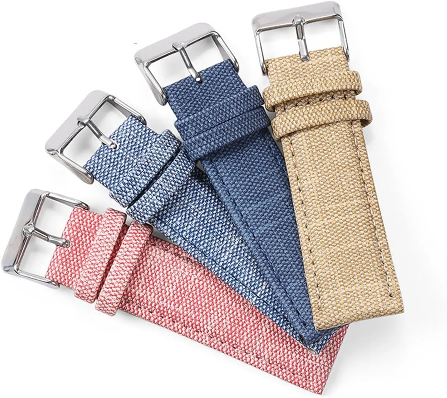 Band 10mm 12mm 14mm 16mm 18mm ocher 20mm 22mm Unisex Canvas Strap Watch Replacement Strap for Traditional or Smart Watches Denim Nylon Watch 