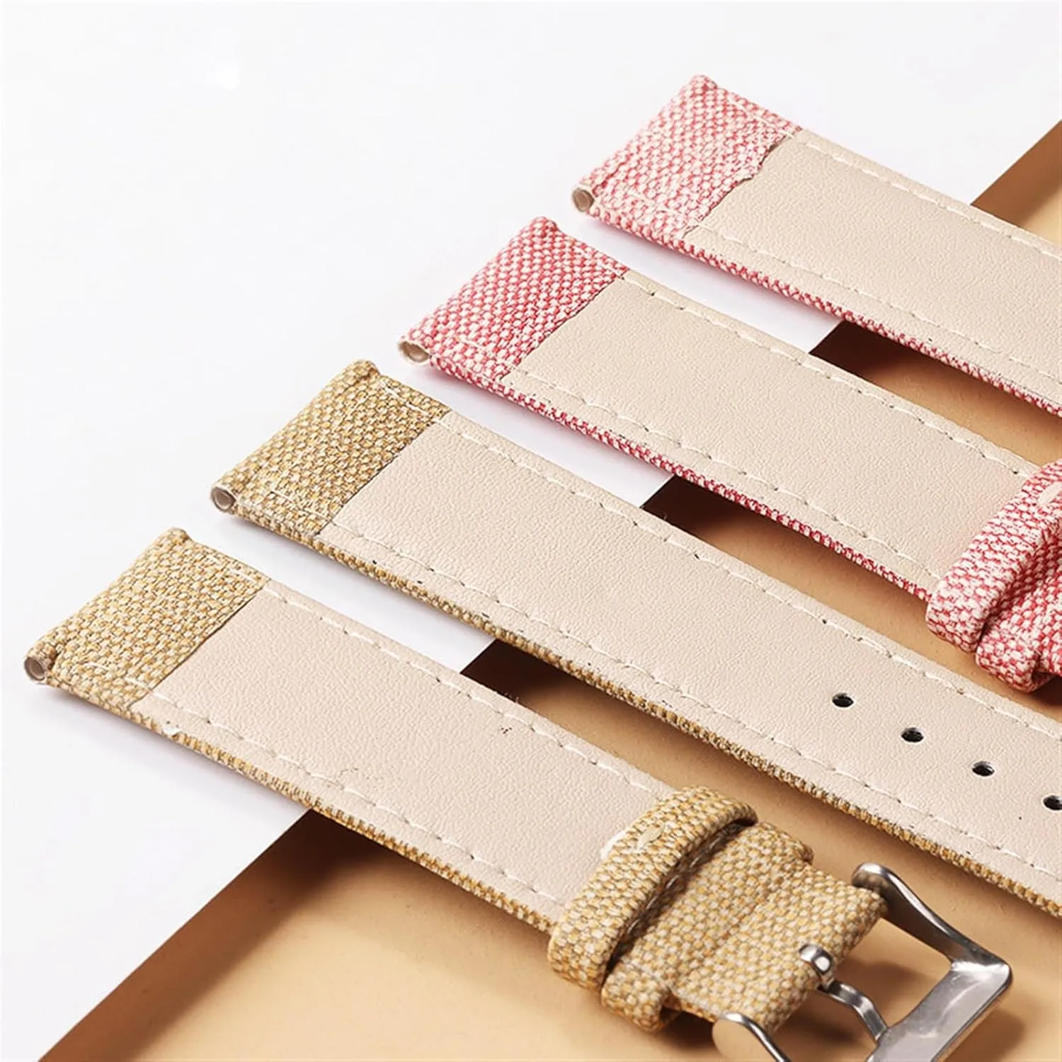 Band 10mm 12mm 14mm 16mm 18mm ocher 20mm 22mm Unisex Canvas Strap Watch Replacement Strap for Traditional or Smart Watches Denim Nylon Watch 