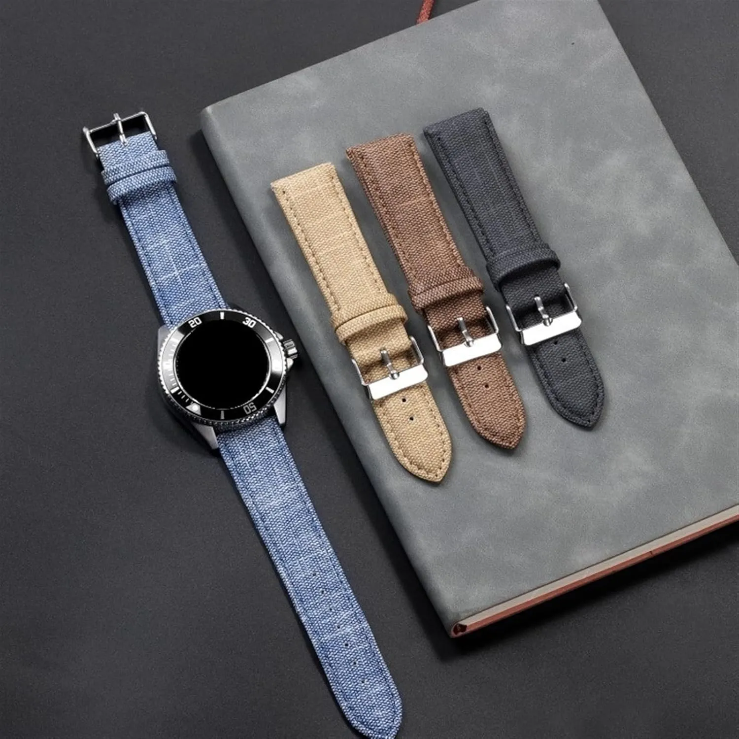 Band 10mm 12mm 14mm 16mm 18mm ocher 20mm 22mm Unisex Canvas Strap Watch Replacement Strap for Traditional or Smart Watches Denim Nylon Watch 