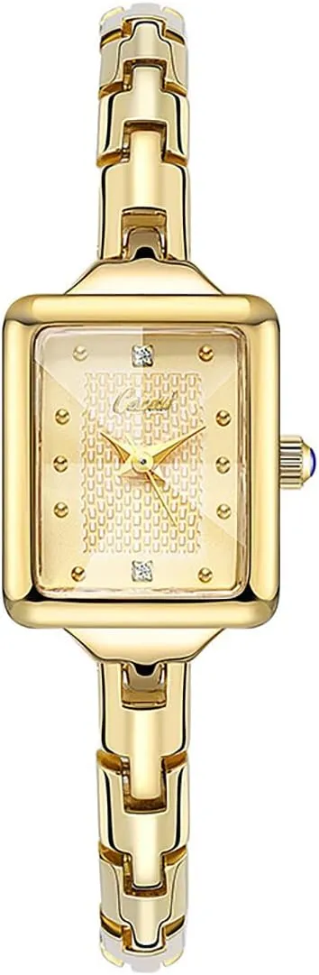Band, Adjustment Tool Included FANMIS Small Golden Watches for Women Updated Vintage Bracelet Luxury Waterproof Dress Wristwatch Rectangular Case Elegant Analog assumption indium kennel Watch with Stainless Steel 