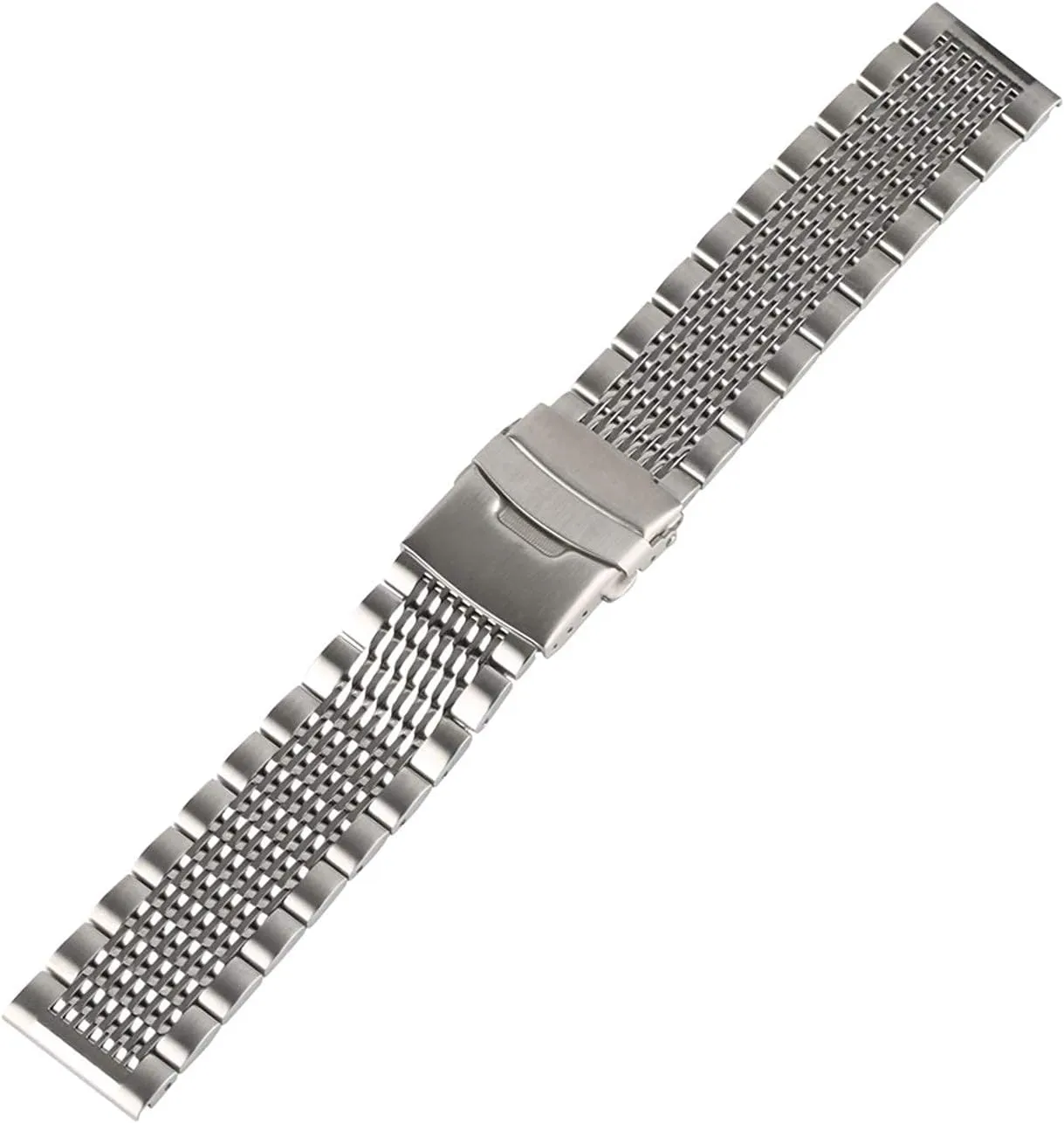 Band Bracelet metal brag watch band,Metal Replacement Band,Watch Straps, Watch Strap Stainless Steel 22mm Black/Silver Soild Watchband for Men Watches Metal Clock 