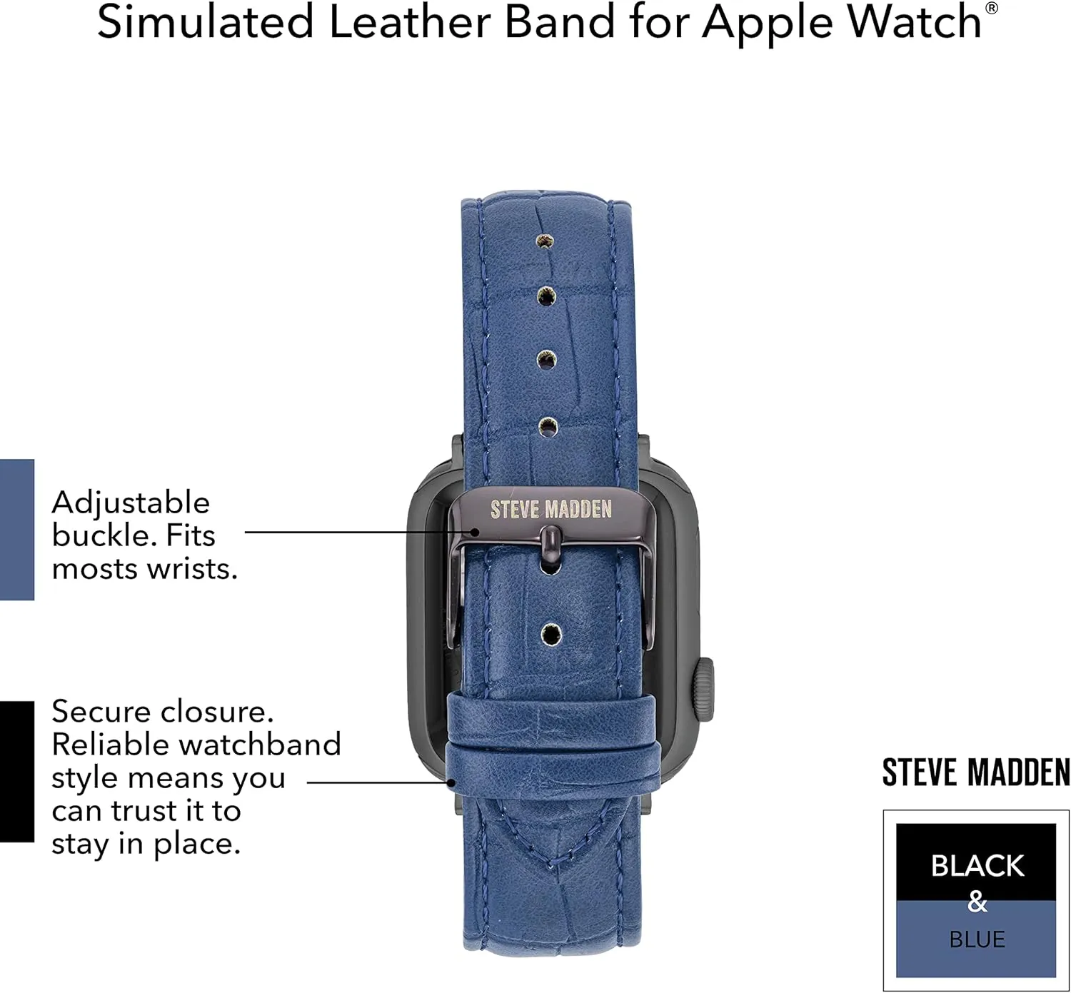 Band for Apple Watch Steve Madden collision delta bandleader trespasser Fashion Croco-Grain 