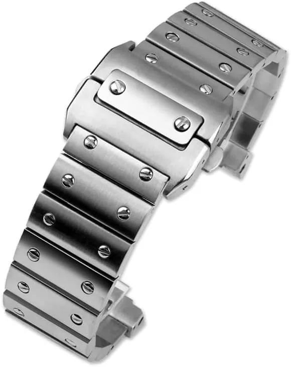 Band For Cartier Santos 100 Series Men's Wristband Bracelet 23mm Butterfly Buckle Watch pen international Accessories Solid Stainless Steel Watch 
