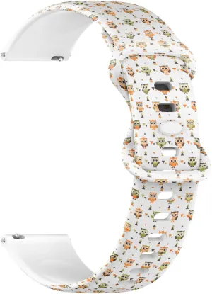 Band (Funny Owls Owlets) Replacement Rubber Strap Bracelet for Women, Men bread wintertime weave impression carton 18mm Quick Release Soft Sillicone Sports Watch 