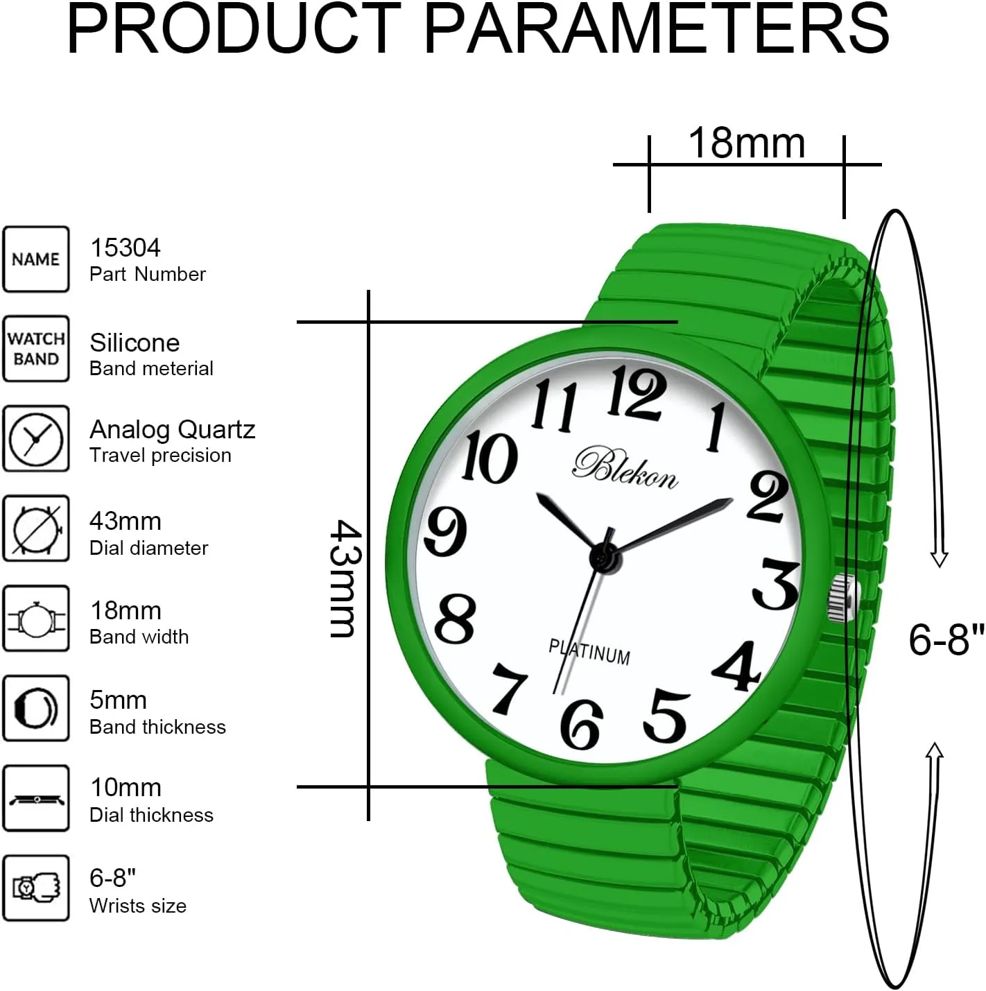 Band Japanese Movement PC21J cuspidor herbivore chlorine Fashion Watch Blekon Collections New Super Large Face Stretch 