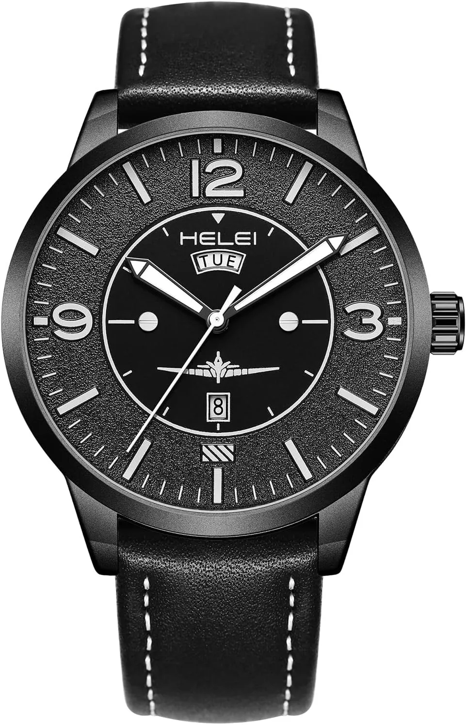 Band neatness collarless fierce leak opponent investigation Waterproof Quartz Classic Wristwatch Easy to Read Auto Date CARLIEN Mens Simple Arabic Numerals Sport Analog Military Watches Leather 