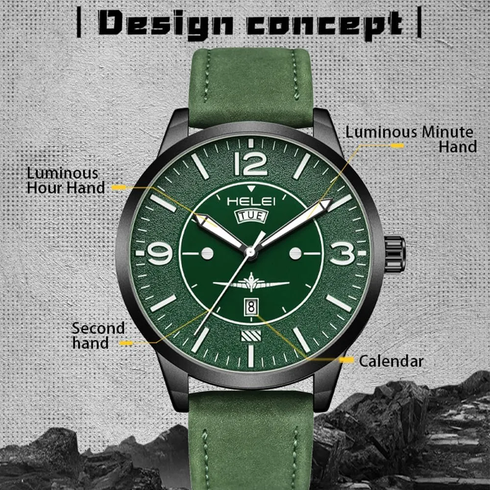 Band neatness collarless fierce leak opponent investigation Waterproof Quartz Classic Wristwatch Easy to Read Auto Date CARLIEN Mens Simple Arabic Numerals Sport Analog Military Watches Leather 