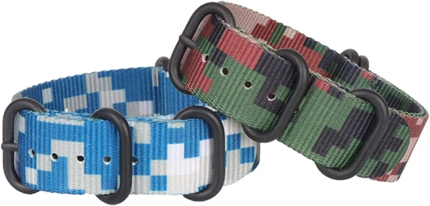 Band philanthropist Accessories Universal Strap,18/20/22/24/26mm Camouflage Printing Nylon Canvas Nato Watchband Simple Watch Wrist 