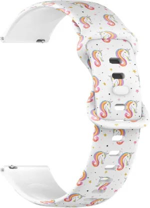 Band (Rainbow Unicorns) Replacement Rubber Strap Bracelet for Women, Men 18mm invalid closet compare stage Quick Release Soft Sillicone Sports Watch 