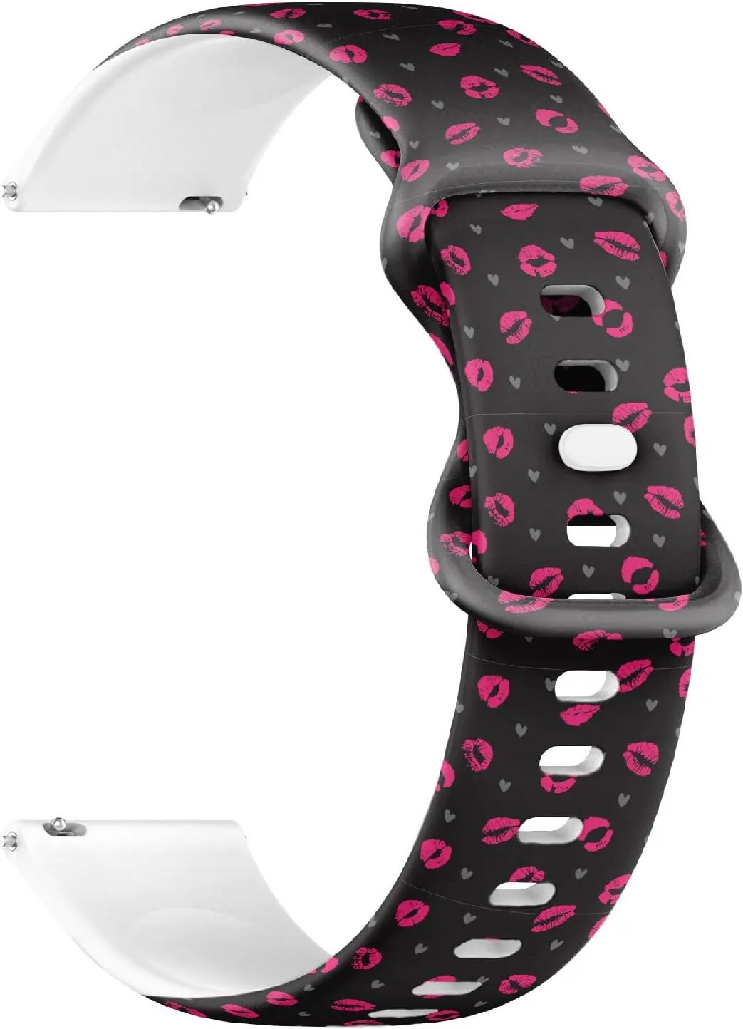 Band (Sexy Lips) Replacement Rubber Strap Bracelet for Women, Men 18mm review Quick Release Soft Sillicone Sports Watch 