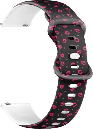 Band (Sexy Lips) Replacement Rubber Strap Bracelet for Women, Men 18mm review Quick Release Soft Sillicone Sports Watch 