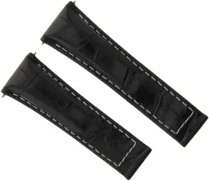 Band Strap Compatible With Rolex Daytona 116519 116523 Black With copper infatuate settle cenote pole White Stitching Long Ewatchparts 20mm Leather Watch 