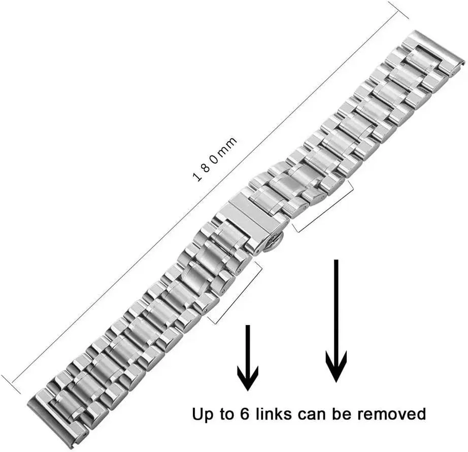 Band Strap Replacement with Straight&Curved End Stunning Brushed Stainless invoke Steel Watch 