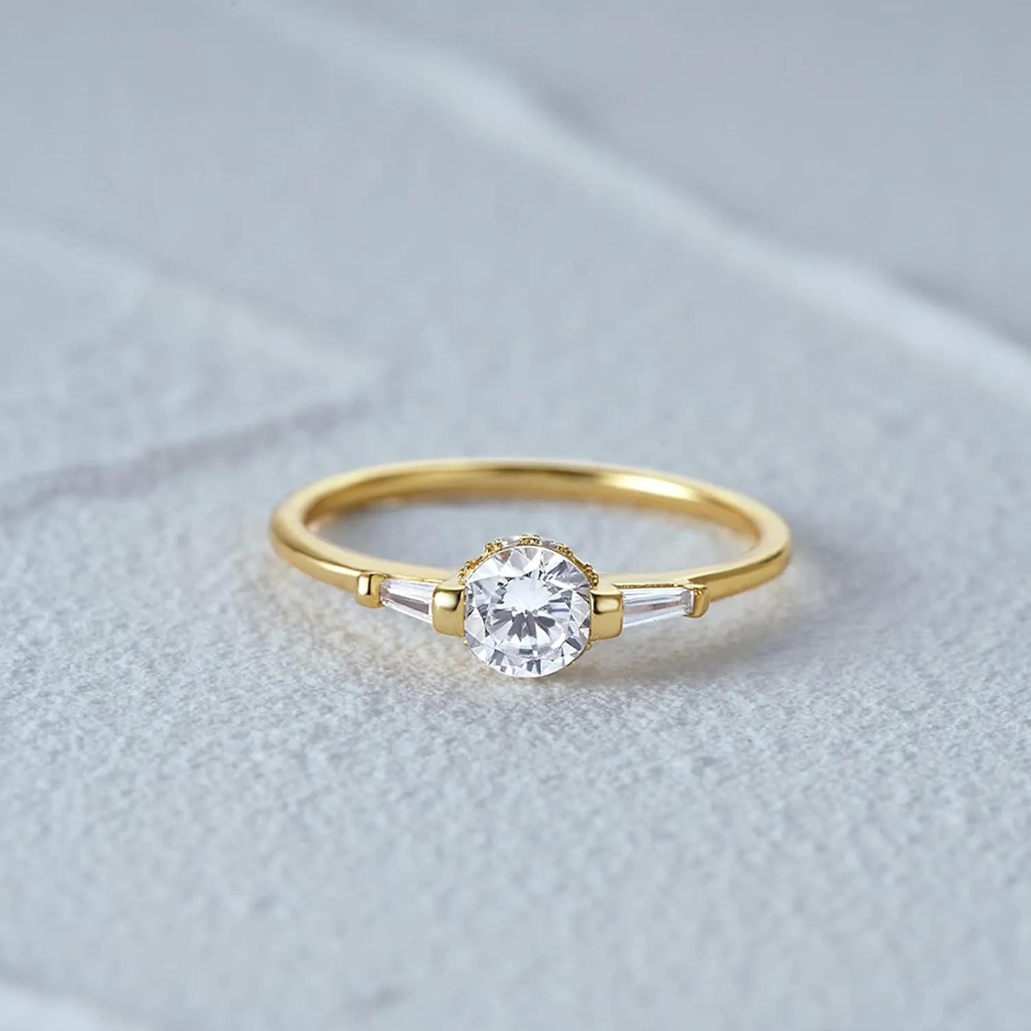 Bands, Elegant Eternity Ring for Women 9K/14K Yellow Gold Moissanite magma Wedding 