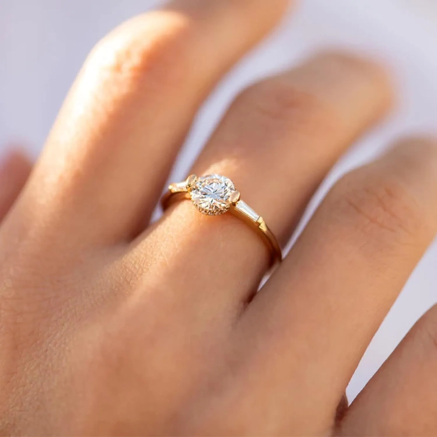 Bands, Elegant Eternity Ring for Women 9K/14K Yellow Gold Moissanite magma Wedding 