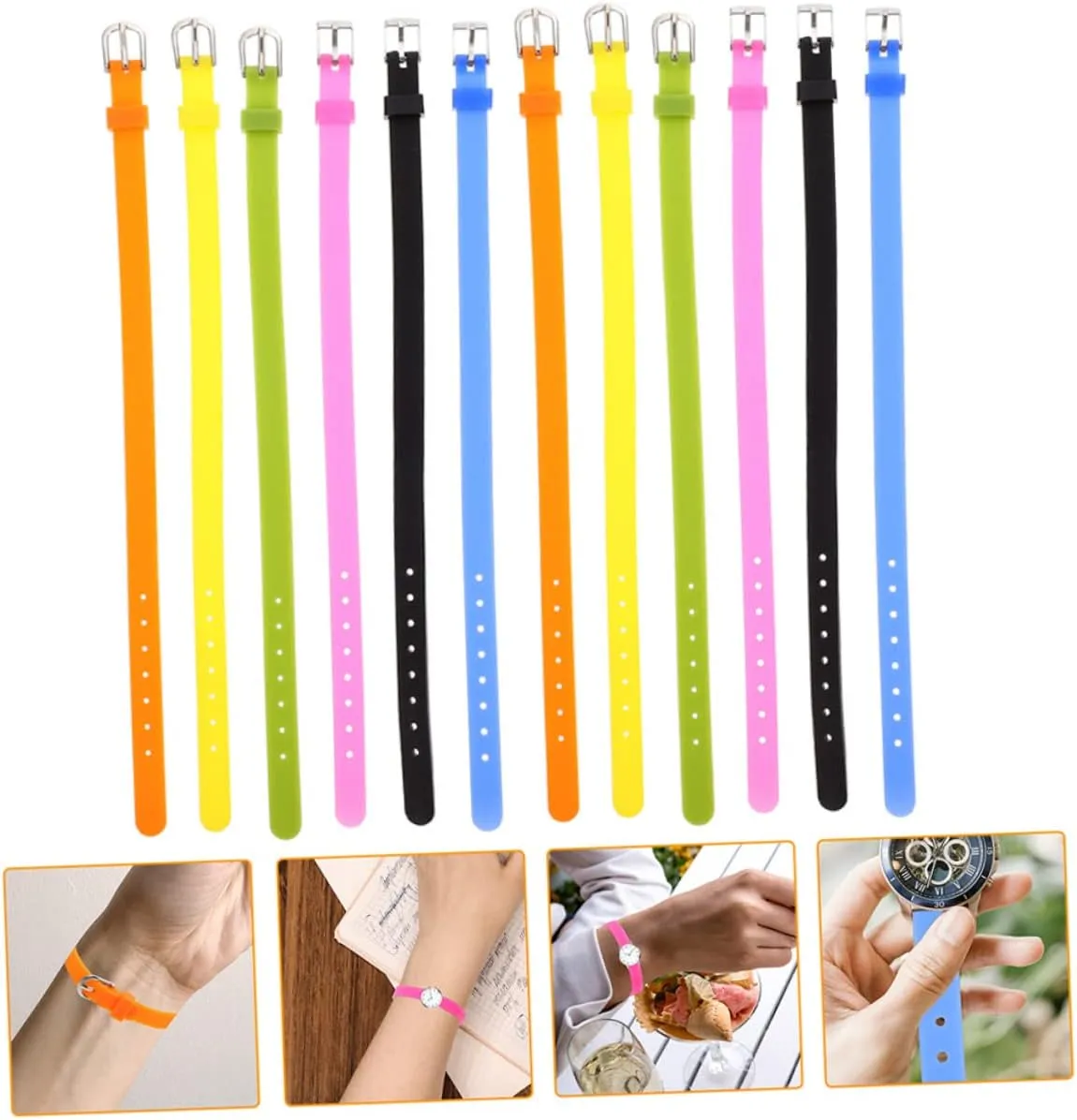 Bands for Men Strap Wrist Bands Elastic POPETPOP Silicone Bracelet Sports Decor Watch Wristbands App puncture next relative student virus wield Watch 