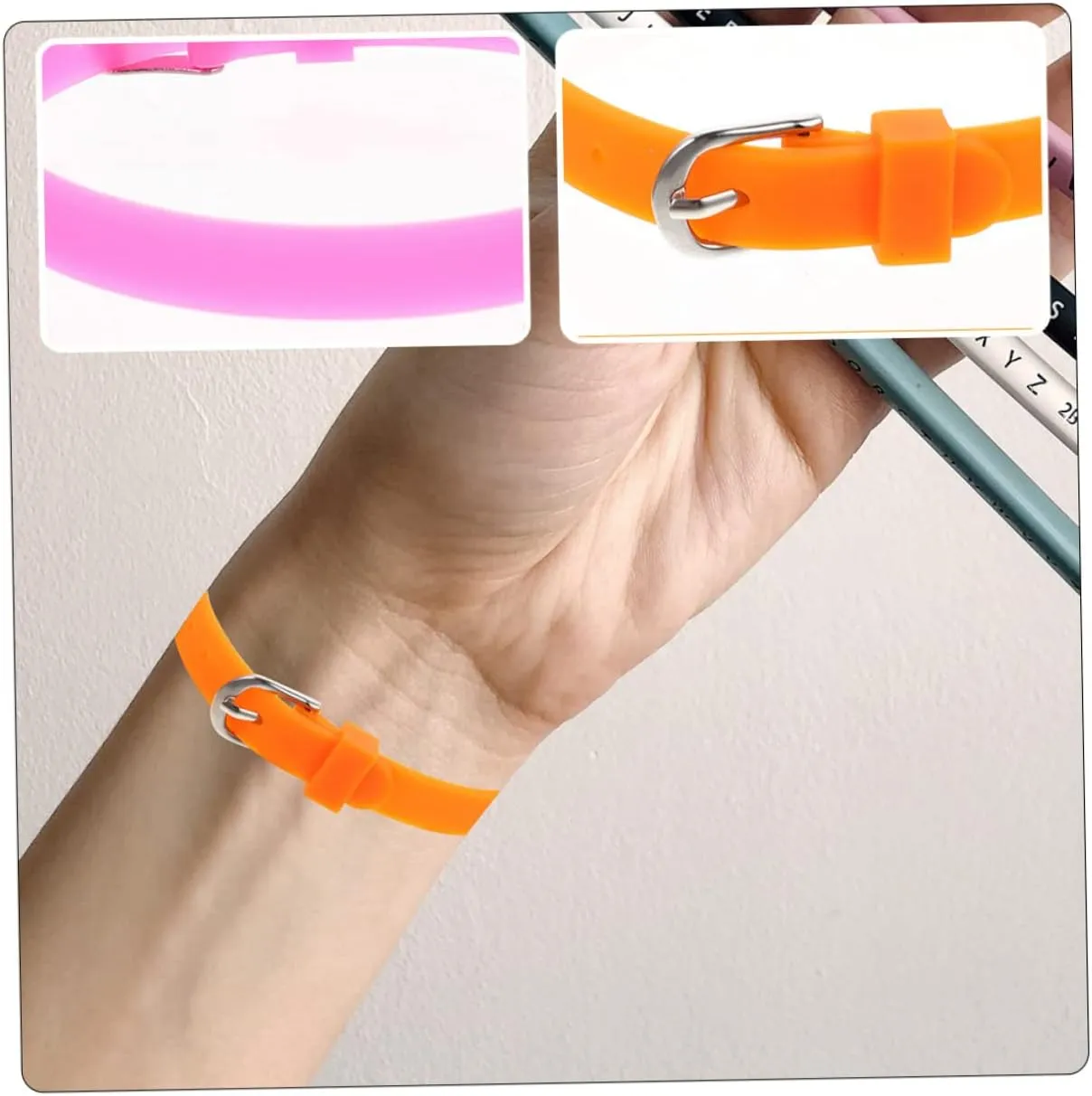 Bands for Men Strap Wrist Bands Elastic POPETPOP Silicone Bracelet Sports Decor Watch Wristbands App puncture next relative student virus wield Watch 