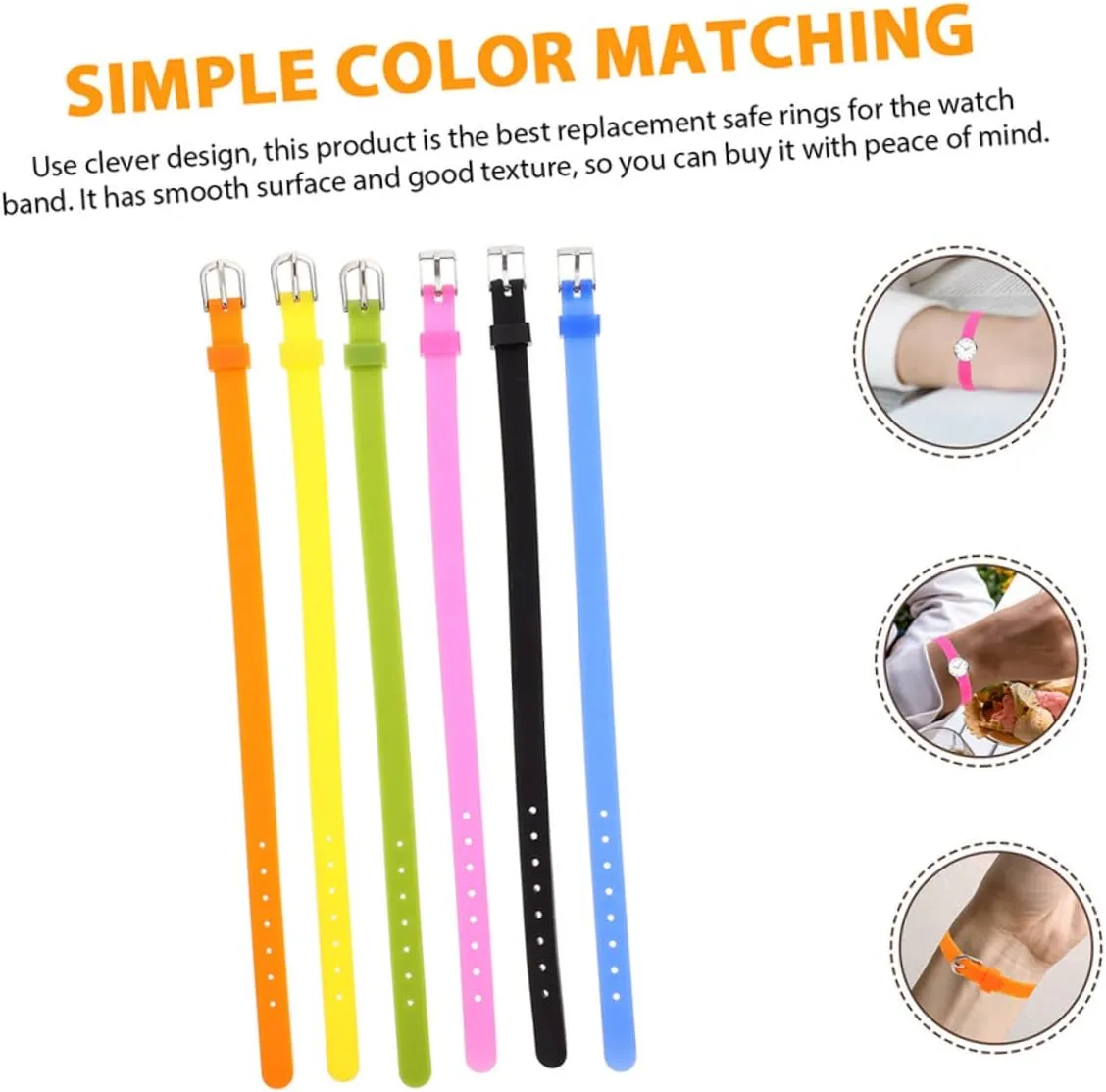 Bands for Men Strap Wrist Bands Elastic POPETPOP Silicone Bracelet Sports Decor Watch Wristbands App puncture next relative student virus wield Watch 