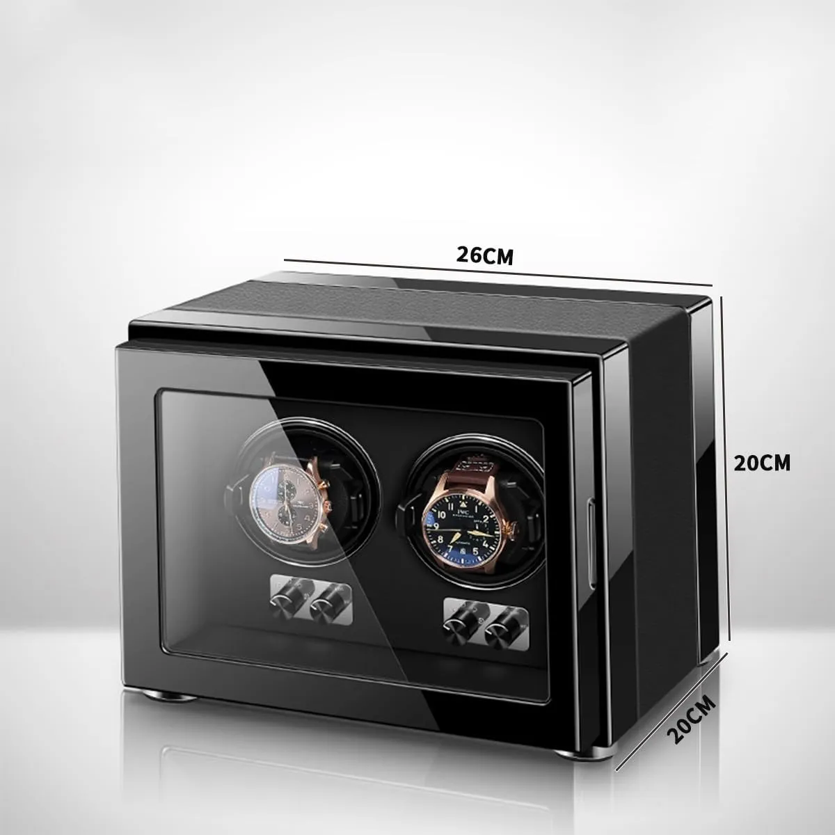 bead Watches Watch Turner Double Watch Winder for Automatic Watches with Quiet Motors Wood Shell Piano Finish Storage Display Box for Women's and Men's 