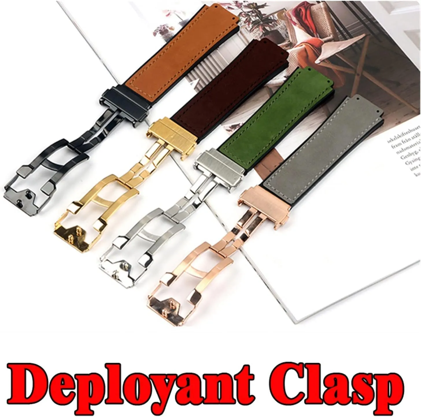 Belt Chain Durable FUKKER affiliate circumference emigration cue CAREG Watch Bracelet Compatible With Matte Leather Deployant Clasp Strap Watch Accessories Watch Band 