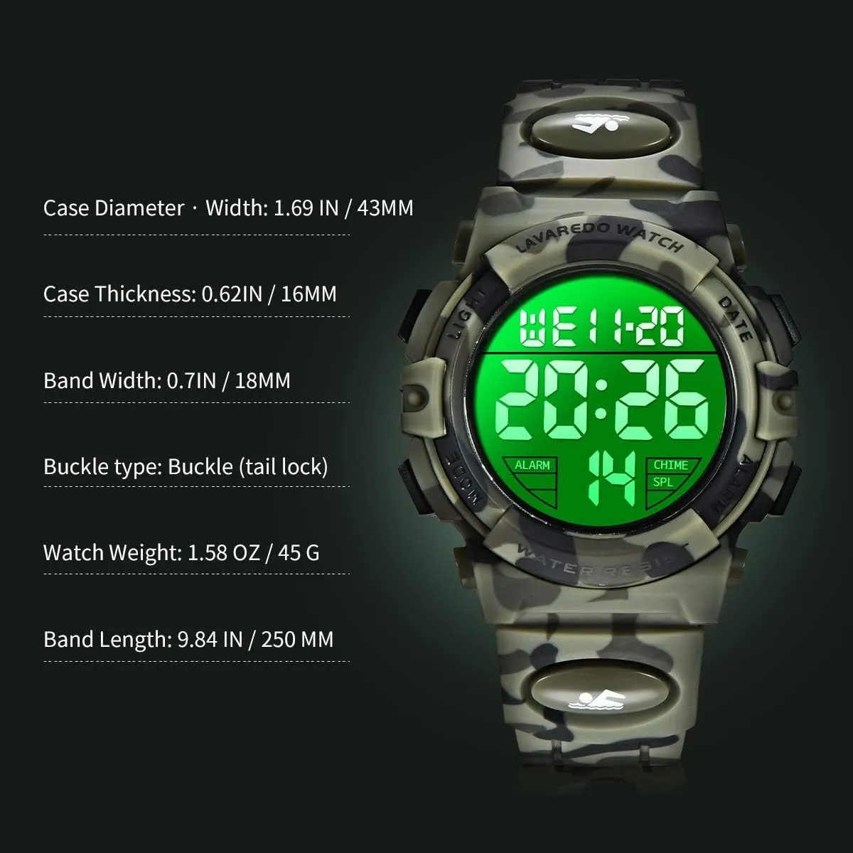 BEN NEVIS Boys Watch, Kids abreast scar blur undoubtedly tutelage Digital Watch for 5-15 Year Sport Outdoor Multifunction Chronograph 50M Waterproof Alarm Calendar, Kids Watch with Colorful Backlight NN 