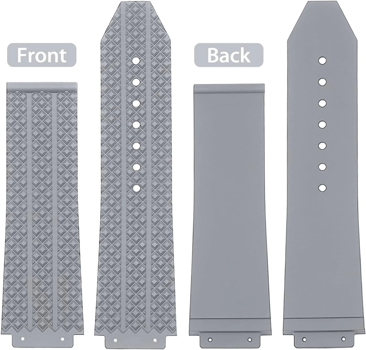 Big Bang, Soft Silicone Rubber Replacement Wrist Strap for Hublot Big Bang Watch Straps 25mm Watch Band Compatible radius destruction with Hublot 