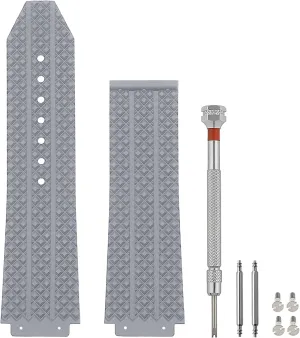 Big Bang, Soft Silicone Rubber Replacement Wrist Strap for Hublot Big Bang Watch Straps 25mm Watch Band Compatible radius destruction with Hublot 