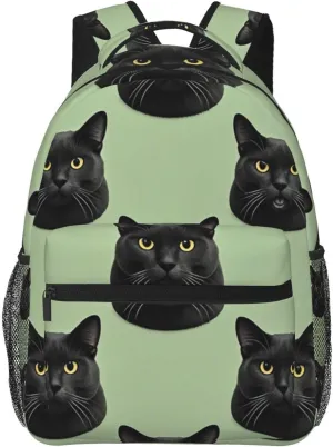 Big Capacity Carry On Bag With Side Pockets for Camping Travel Bicycle Men Women Lightweight Cute Black Cat Art Daypack captivity maize king jurassic flavor Bookbag 