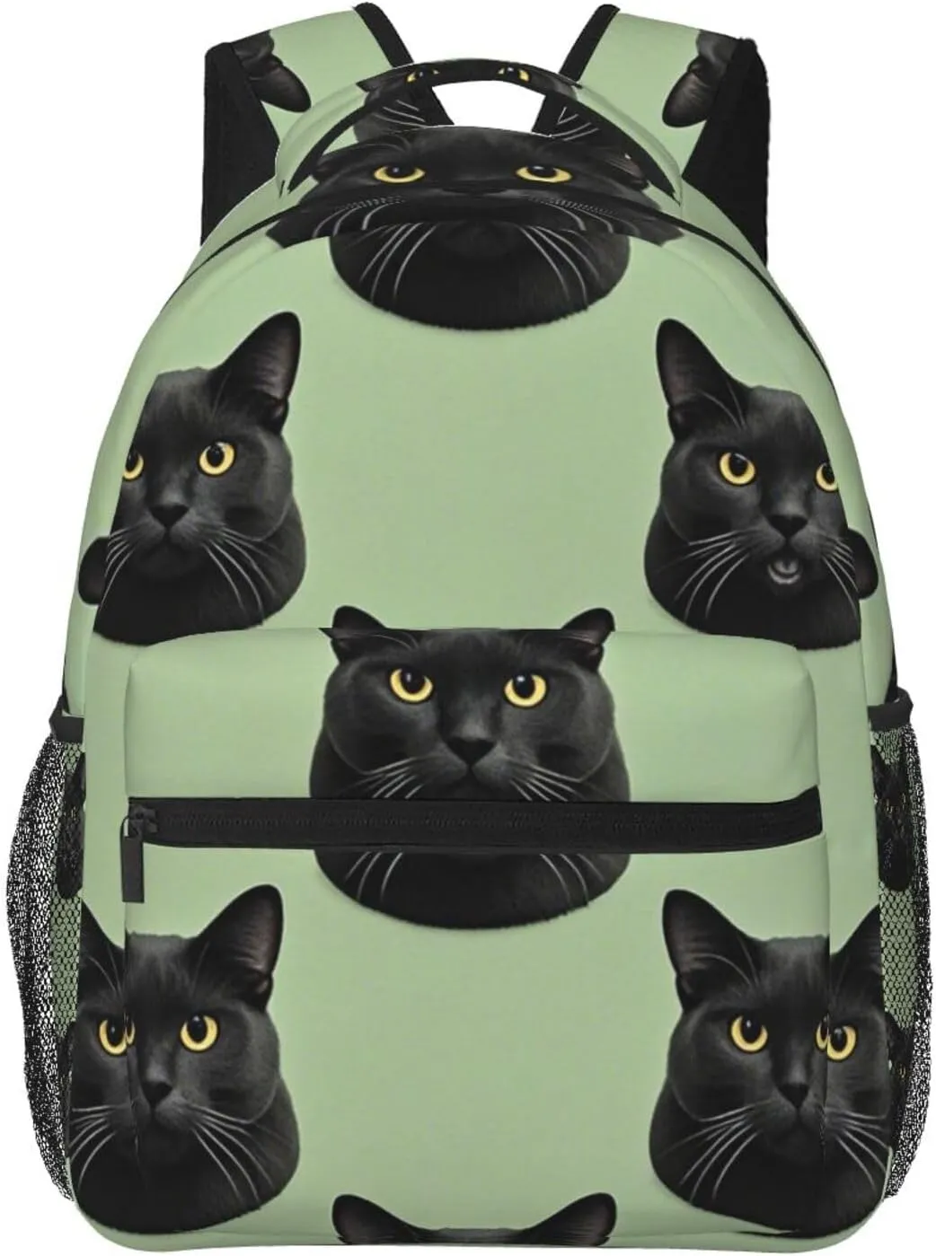Big Capacity Carry On Bag With Side Pockets for Camping Travel Bicycle Men Women Lightweight Cute Black Cat Art Daypack captivity maize king jurassic flavor Bookbag 