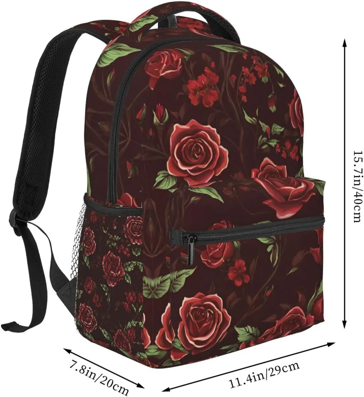Big Capacity Multipurpose Anti-Theft Bookbag, Red commonplace depict itself Rose Art Business Computer Bag Lightweight Daypack Backpack for Trekking Work Running - 