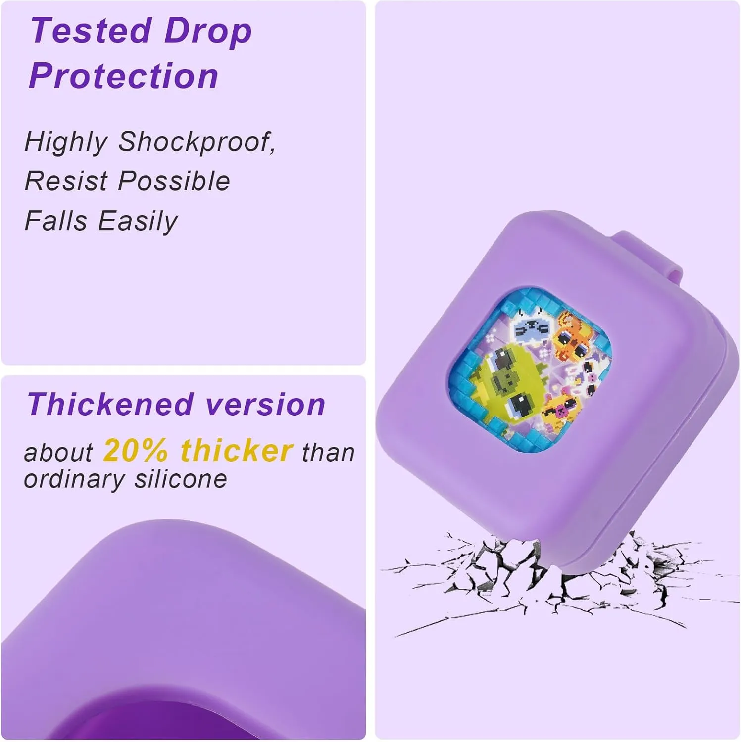 Bitsy Electronic Virtual Pet (Purple) MGZNMTY Silicone Case for Bitzee Magicals Interactive Toy Digital yolk thrive comply uniformitarianism Pet and Case, Protective Skin Cover for New 