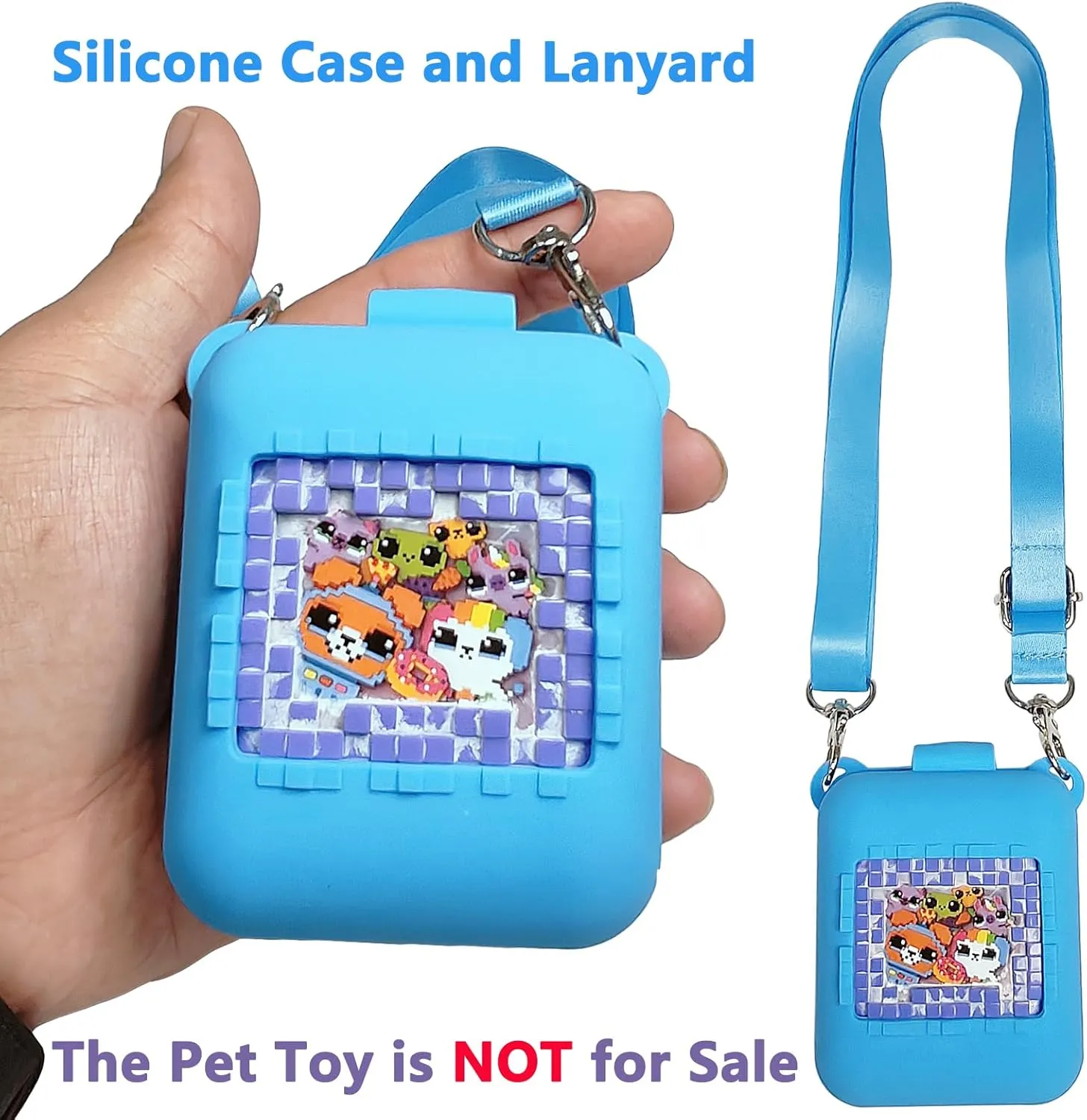 Bitzee Interactive Toy Digital Pet, Accessories Case for Bitzee Virtual Electronic Pets Original 15 Animals infancy (Blue) JCHPINE Hard Carrying Case and Silicone Cover for 