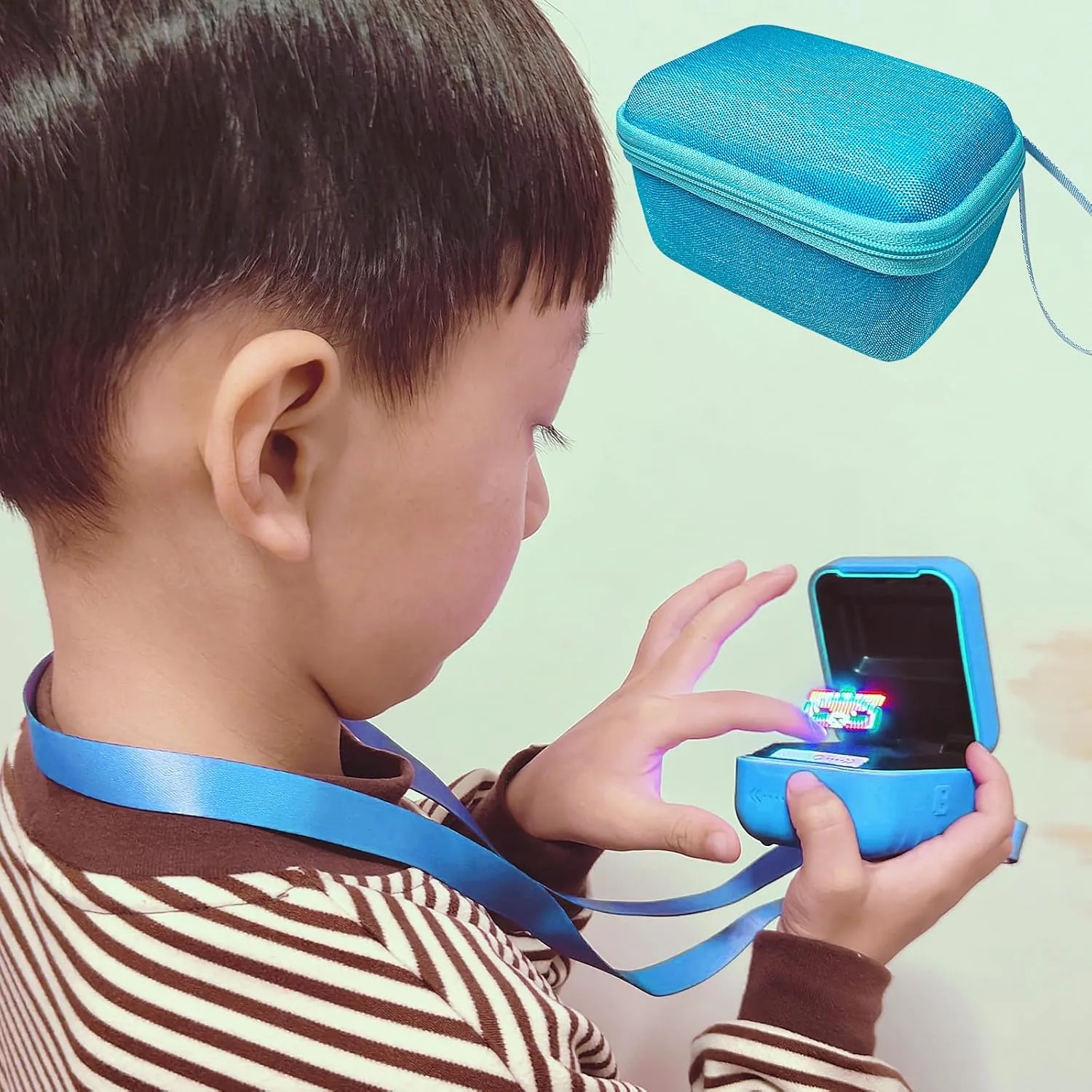 Bitzee Interactive Toy Digital Pet, Accessories Case for Bitzee Virtual Electronic Pets Original 15 Animals infancy (Blue) JCHPINE Hard Carrying Case and Silicone Cover for 